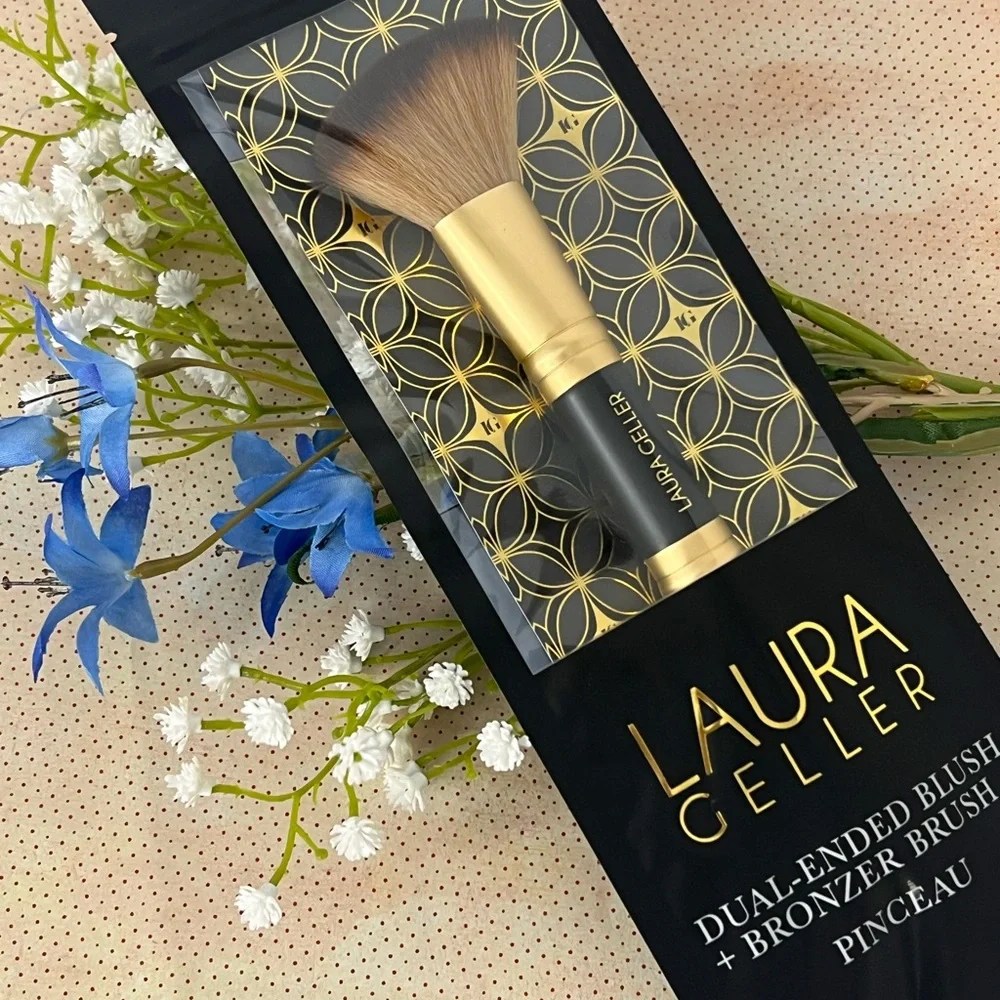 Lot of 5 Laura Geller Dual-Ended Blush & Bronzer Brush Gold & Black New